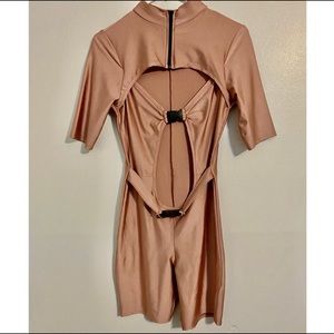 Pink Biker Short Bodysuit